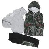 Boys 3 Piece Full Sleeves Suit - Olive Green, Kids, Boys Sets And Suits, Chase Value, Chase Value