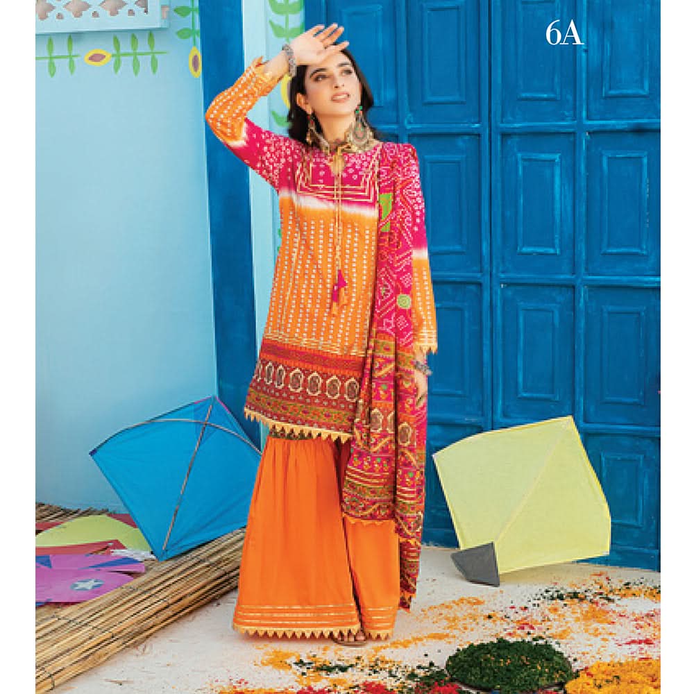 Monsoon Printed Lawn 3 Pcs Un-Stitched Suit Vol 1 - 6-A, Women, 3Pcs Shalwar Suit, Al-Zohaib Textiles, Chase Value