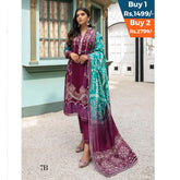 Anum Classic Printed Lawn 3 Pcs Un-Stitched Suit V 5 - 7-B, Women, 3Pcs Shalwar Suit, Al-Zohaib Textiles, Chase Value