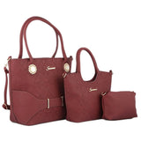 Women's Handbag 3 Pcs (7711) - Red, Women, Bags, Chase Value, Chase Value