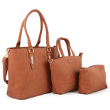 Women's Handbag 3 Pcs (7713) - Brown, Women, Bags, Chase Value, Chase Value