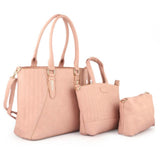 Women's Handbag 3 Pcs (7713) - Pink, Women, Bags, Chase Value, Chase Value