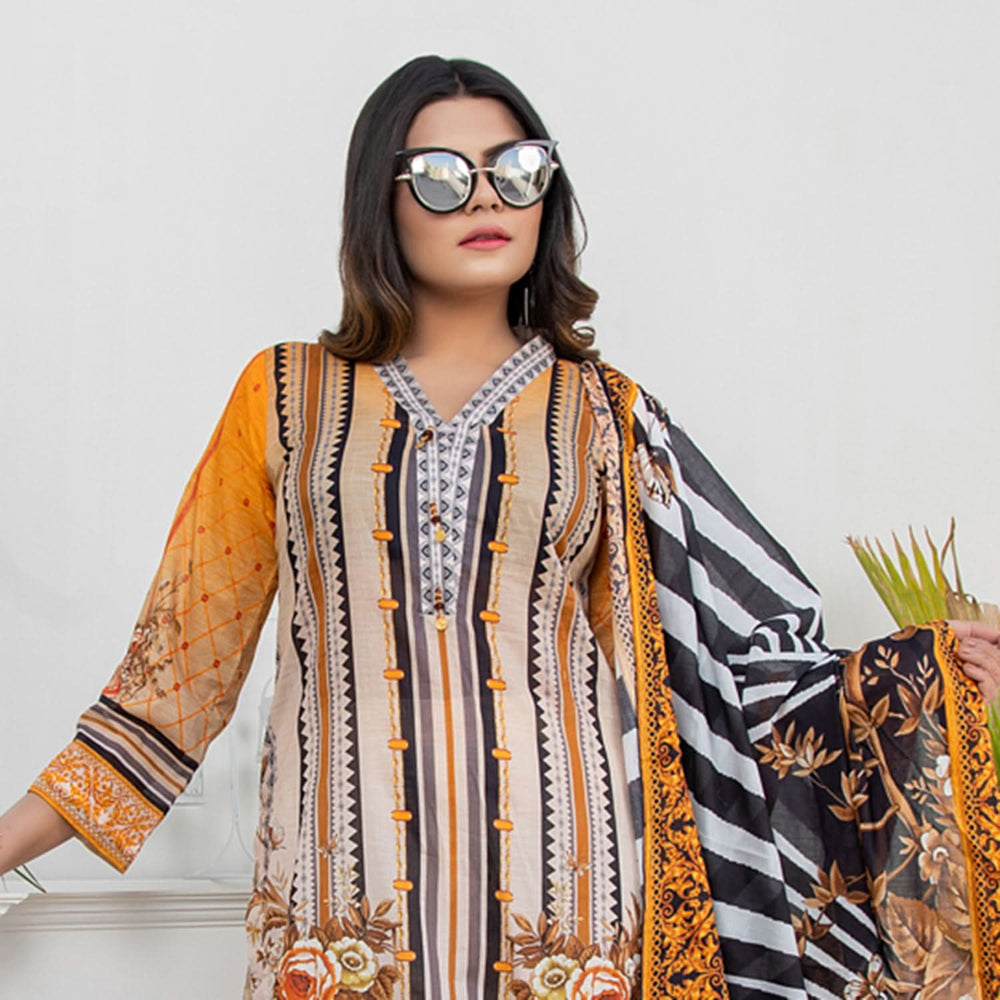 Salina Digital Printed Lawn 3 Pcs Un-Stitched Suit - 8, Women, 3Pcs Shalwar Suit, Regalia Textiles, Chase Value