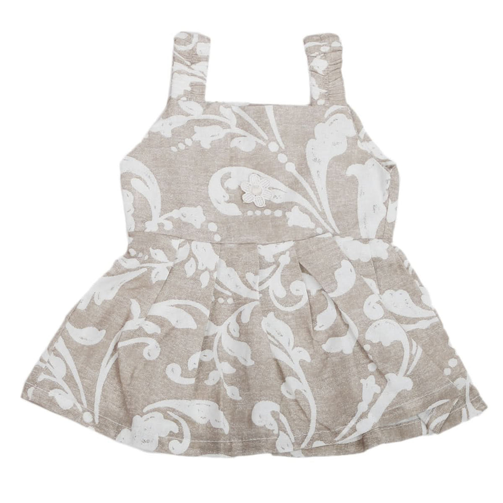 Newborn Girls Frock - Light Brown, Kids, New Born Girls Frocks, Chase Value, Chase Value