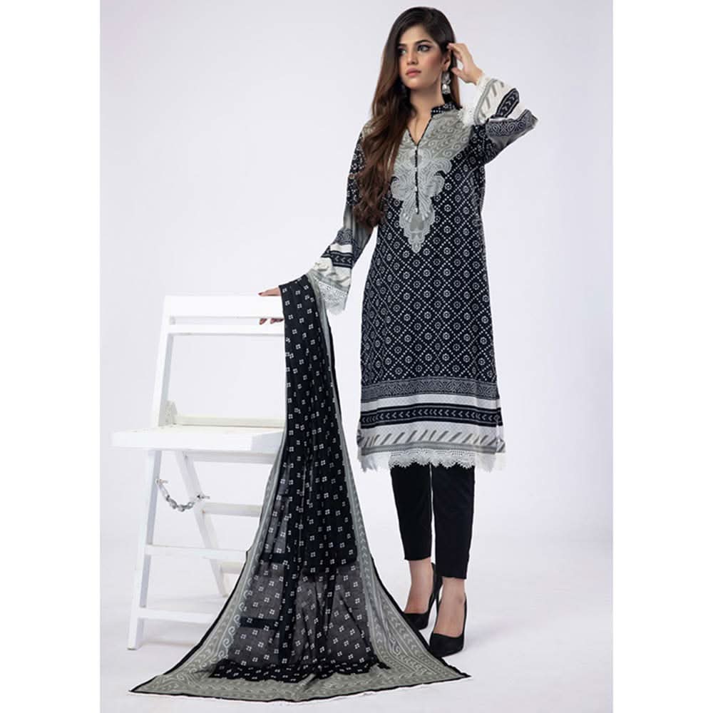 Erum Misha Printed Lawn 3 Pcs Unstitched Suit - 5, Women, 3Pcs Shalwar Suit, Erum Misha, Chase Value