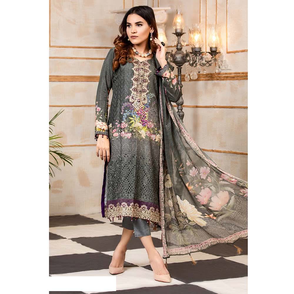Floriani Viscose ChickenKari Embroidered Unstitched 3Pcs Suit - DA-2855, Women, 3Pcs Shalwar Suit, Rana Arts, Chase Value