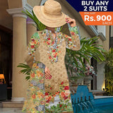Khadde Printed Lawn 3 Piece Un-Stitched Suit - 01, Women, 3Pcs Shalwar Suit, United Textiles, Chase Value