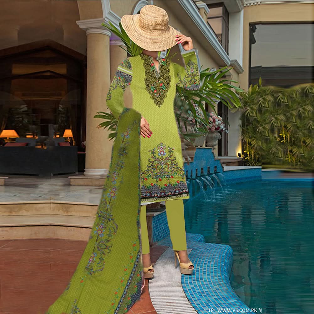 Khadde Printed Lawn 3 Piece Un-Stitched Suit - 22, Women, 3Pcs Shalwar Suit, United Textiles, Chase Value