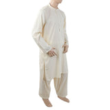 Men's Mashriq Regular Slim Shalwar Suit - Cream, Men, Shalwar Kameez, Chase Value, Chase Value