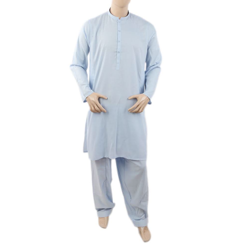 Men's Mashriq Regular Slim Shalwar Suit - Blue, Men, Shalwar Kameez, Chase Value, Chase Value