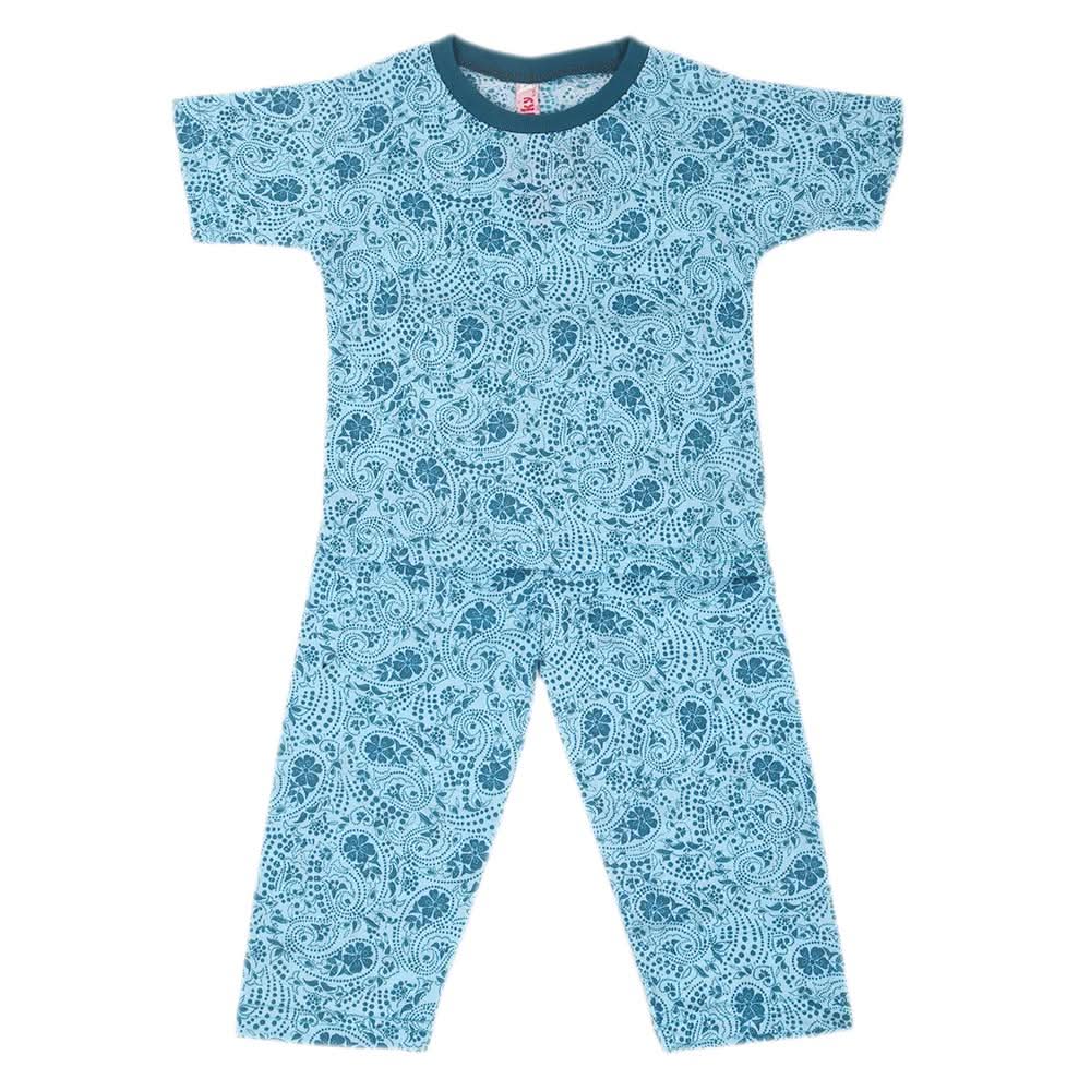 Girls Round Neck Night Suit - Sky Blue, Kids, Girls Sets And Suits, Chase Value, Chase Value