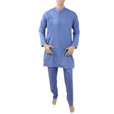 Men's Mashriq Slim Fit Kurta Pajama - Blue, Men, Shalwar Kameez, Chase Value, Chase Value