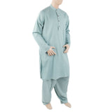 Men's Mashriq Slim Fit Suit - Sea Green, Men, Shalwar Kameez, Chase Value, Chase Value