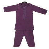 Boys Embroidered Shalwar Suit - Purple, Kids, Boys Shalwar Kameez, Chase Value, Chase Value