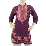Women's Embroidered Kurti - Purple, Women, Ready Kurtis, Chase Value, Chase Value