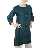 Women's Embroidered Kurti - Steel Green, Women, Ready Kurtis, Chase Value, Chase Value