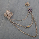 Broches-Purple Golden, Women, Scarf Pins & Brooches, Chase Value, Chase Value