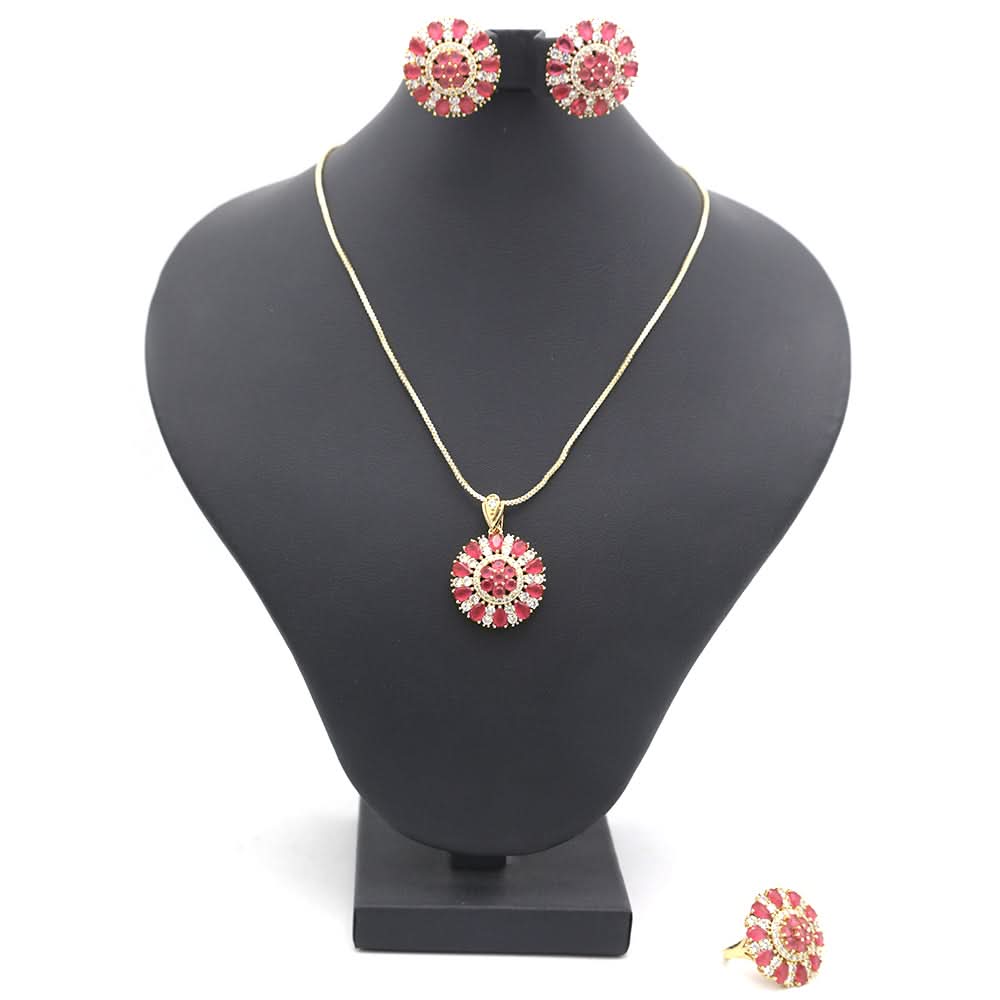 Women's Locket Set With Ring-Red-A, Women, Chains & Lockets, Chase Value, Chase Value