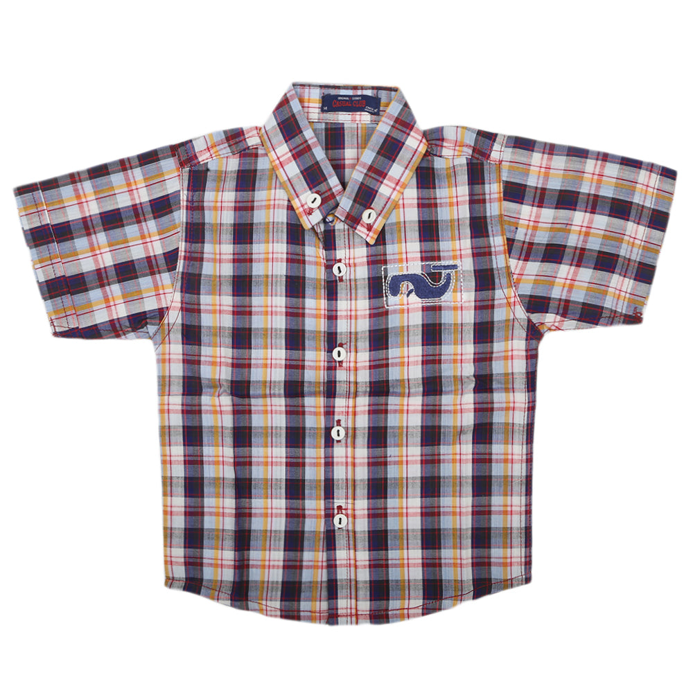 Boys Casual Check Half Sleeves Shirt - Multi, Kids Clothes, Chase Value, Chase Value