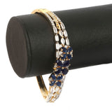 Women's American Diamond Kara Bracelet - Navy Blue Golden, Women, Bangles & Bracelets, Chase Value, Chase Value