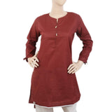 Women's Kurti with Lace - Maroon, Women, Ready Kurtis, Chase Value, Chase Value