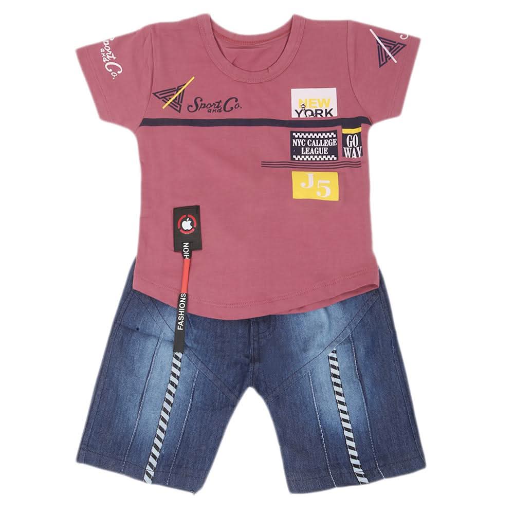 Boys Half Sleeves Suit 31871 - Hot Pink, Kids, Boys Sets And Suits, Chase Value, Chase Value