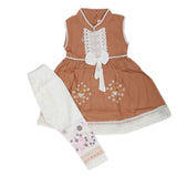 Girls Half Sleeves Suit 6773 - Light Brown, Kids, Girls Sets And Suits, Chase Value, Chase Value