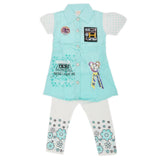 Girls Half Sleeves Suit 6784 - Cyan, Kids, Girls Sets And Suits, Chase Value, Chase Value