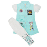 Girls Half Sleeves Suit 6784 - Cyan, Kids, Girls Sets And Suits, Chase Value, Chase Value