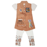 Girls Half Sleeves Suit 6784 - Light Brown, Kids, Girls Sets And Suits, Chase Value, Chase Value