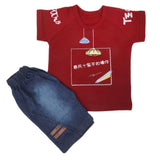 Newborn Boys Half Sleeves Suit - Maroon, Kids, NB Boys Sets And Suits, Chase Value, Chase Value