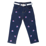 Girls Sequence Denim Pant 500 - Dark Blue, Kids, Girls Pants And Capri, Chase Value, Chase Value