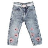 Girls Applique Denim Pant 535 - Light Blue, Kids, Girls Pants And Capri, Chase Value, Chase Value