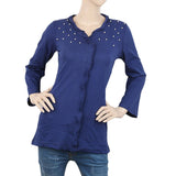 Women's Top With Front Moti ( Zel) - Navy Blue, Women, T-Shirts And Tops, Chase Value, Chase Value
