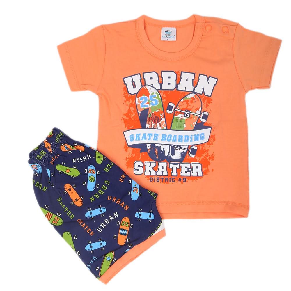 Newbron Boys Half Sleeves Suits 1101 - Orange, Kids, NB Boys Sets And Suits, Chase Value, Chase Value
