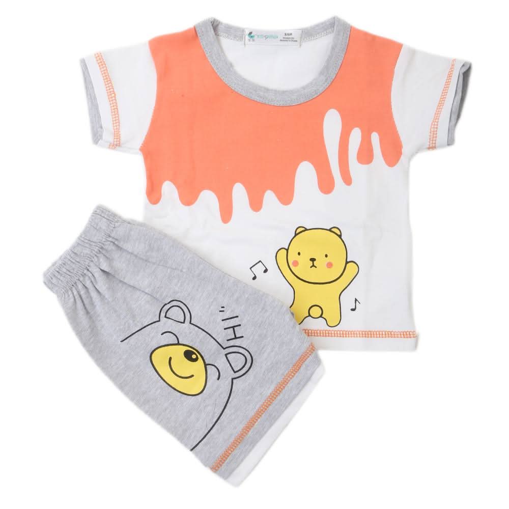 Newbron Boys Half Sleeves Suits 1105 - Orange, Kids, NB Boys Sets And Suits, Chase Value, Chase Value
