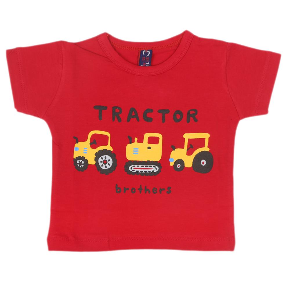 Newborn Boys Half Sleeves T-Shirts - Red, Kids, NB Boys Shirts And T-Shirts, Chase Value, Chase Value