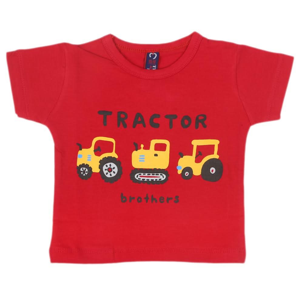 Newborn Boys Half Sleeves T-Shirts - Red, Kids, NB Boys Shirts And T-Shirts, Chase Value, Chase Value