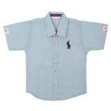 Boys Casual Half Sleeves Shirt SC 2551-A - Steel Blue, Kids, Boys Shirts, Chase Value, Chase Value