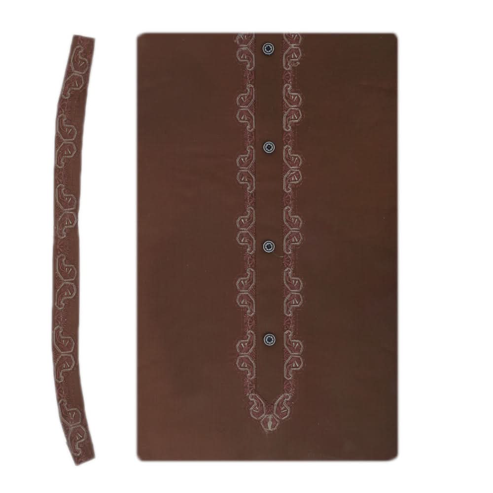 Men's Mashriq Embroidered Un-Stitched Suit - Brown, Men, Unstitched Fabric, Chase Value, Chase Value