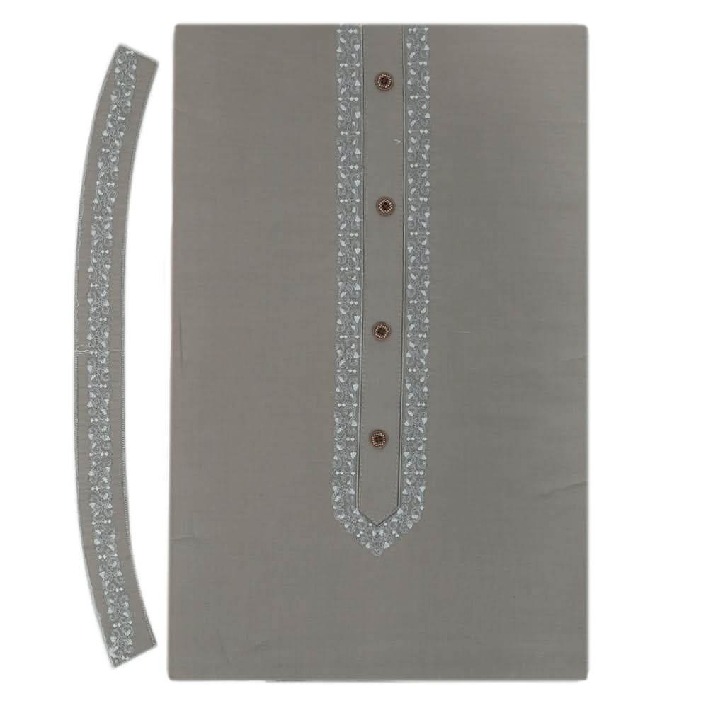 Men's Mashriq Embroidered Un-Stitched Suit - Dark-Grey, Men, Unstitched Fabric, Chase Value, Chase Value