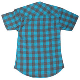 Boys Casual Check Half Sleeves Shirt - Cyan, Kids Clothes, Chase Value, Chase Value