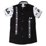 Boys Casual 2 Pcs Half Sleeves Shirt I40 - Black, Kids, Boys Shirts, Chase Value, Chase Value