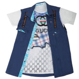 Boys Casual 2 Pcs Half Sleeves Shirt I40 - Blue, Kids, Boys Shirts, Chase Value, Chase Value