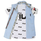 Boys Casual 2 Pcs Half Sleeves Shirt I40 - Light Blue, Kids, Boys Shirts, Chase Value, Chase Value