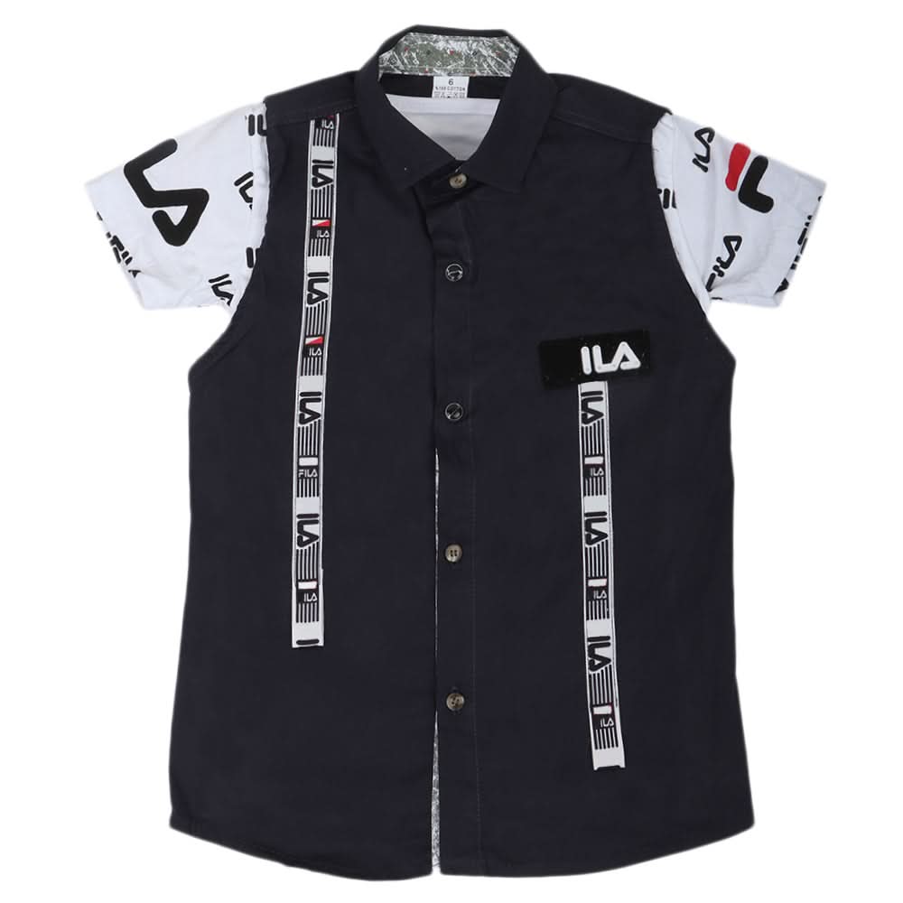 Boys Casual 2 Pcs Half Sleeves Shirt I40 - Navy Blue, Kids, Boys Shirts, Chase Value, Chase Value