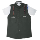 Boys Casual 2 Pcs Half Sleeves Shirt I40 - Olive Green, Kids, Boys Shirts, Chase Value, Chase Value