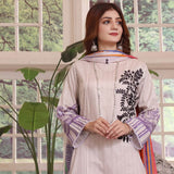 Halime Sultan Embroidered Lawn 3Pcs Unstitched Suit V1 - 4, Women, 3Pcs Shalwar Suit, Halime Sultan, Chase Value
