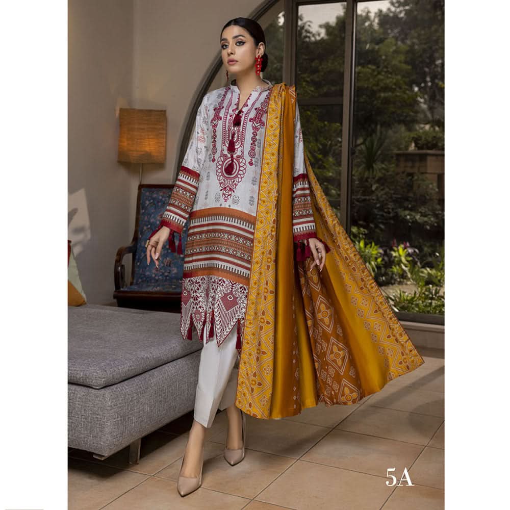Anum Printed Lawn Unstitched 3Pcs Suit V2 - A5, Women, 3Pcs Shalwar Suit, Al-Zohaib Textiles, Chase Value