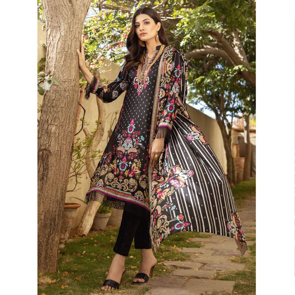 Anum Printed Lawn Unstitched 3Pcs Suit V3 - B1, Women, 3Pcs Shalwar Suit, Al-Zohaib Textiles, Chase Value
